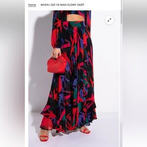 Akira when I see ya Maxi Flowy Skirt